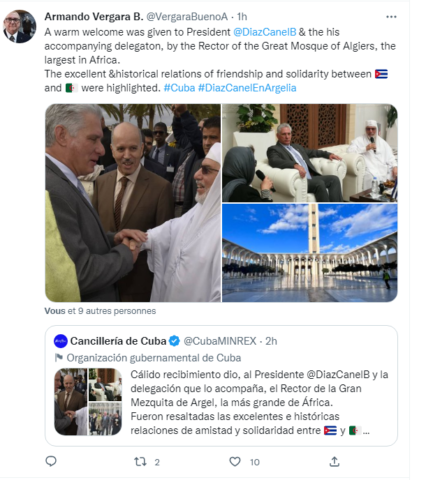 Cuban President pays visit to Great Mosque of Algiers (Djamaa El-Djazair)