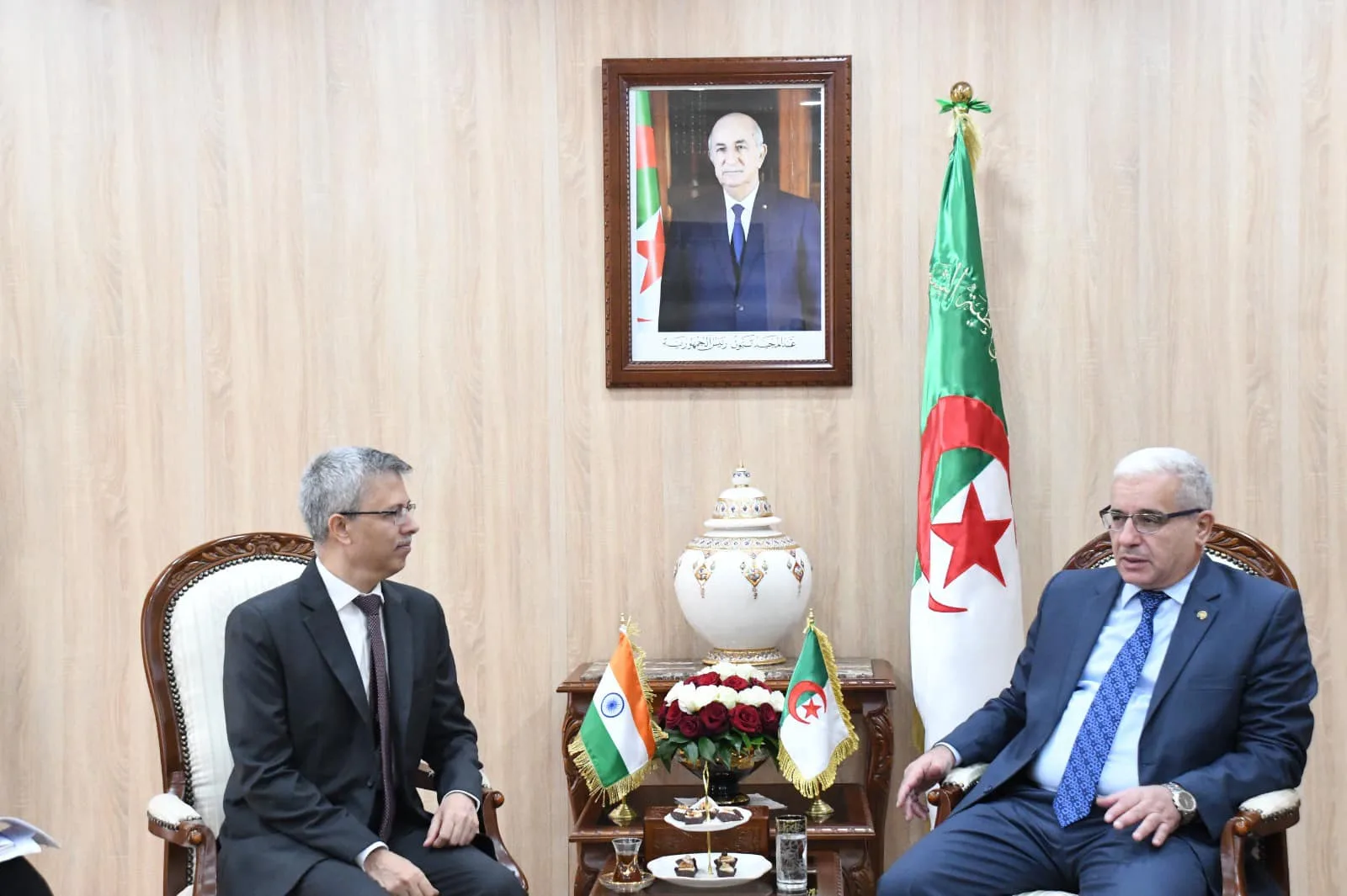 APN Speaker Boughali Meets with Indian Ambassador to Algeria, Gaurav Ahluwalia