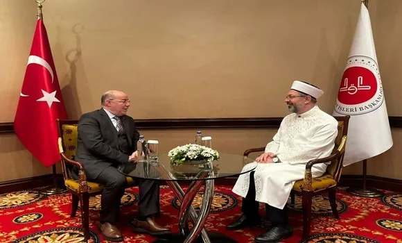 Algerian Religious Affairs Minister Belmehdi Meets President of Religious Affairs of Turkey in Istanbul