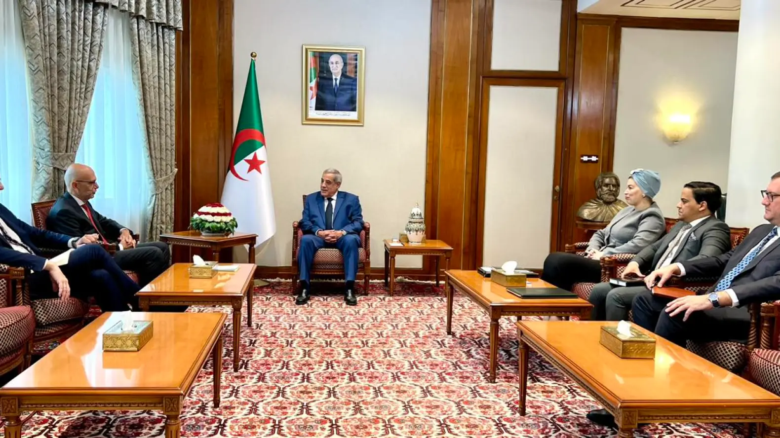 Algeria's Premier Nadir Larbaoui Hosts Italian Ambassador Alberto Cotello in Algiers