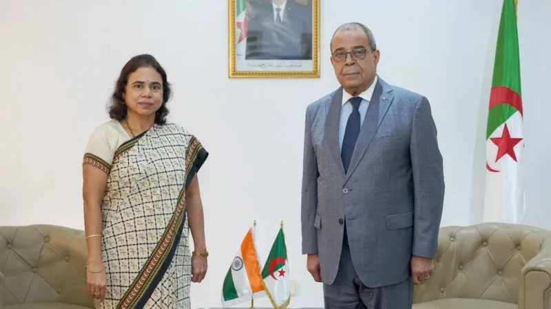 Algeria's Ali Aoun Meets with Indian Ambassador to Strengthen Industrial Cooperation