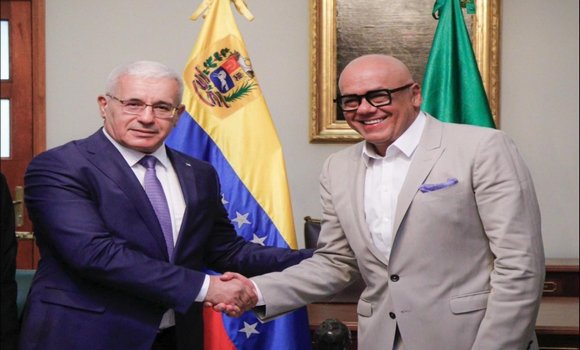 Boughali Engages in High-Level Talks with Venezuelan Speaker in Caracas