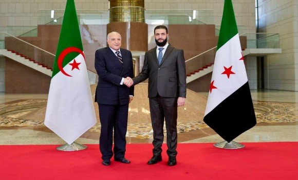 Algeria's FM Attaf Received by Syrian President Ahmed Al-Charaa in Damascus